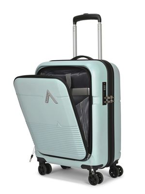 ARISTOCRAT Small Cabin Suitcase (55 cm) 8 Wheels - Orbit Hard Side Laptop Compartment Trolley Bag With Combination Lock - Green